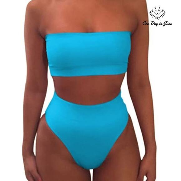 Pink Queen Removable Strap High Waist Bikini Swimsuit Size S - Picture 1 of 3